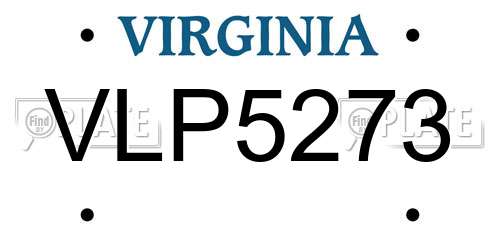 VLP5273 Virginia License Plate