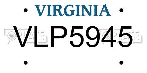 VLP5945 Virginia License Plate