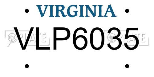 VLP6035 Virginia License Plate