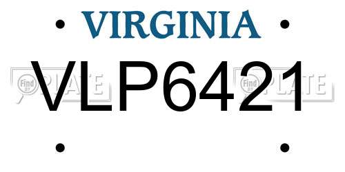 VLP6421 Virginia License Plate