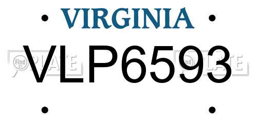 VLP6593 Virginia License Plate