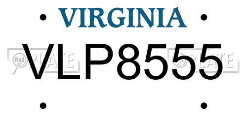 VLP8555 Virginia License Plate