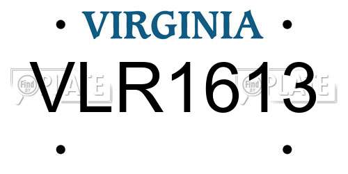VLR1613 Virginia License Plate