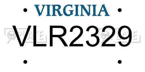 VLR2329 Virginia License Plate