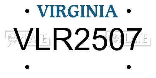 VLR2507 Virginia License Plate