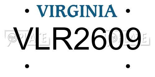 VLR2609 Virginia License Plate