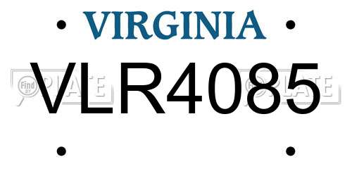 VLR4085 Virginia License Plate