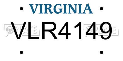 VLR4149 Virginia License Plate