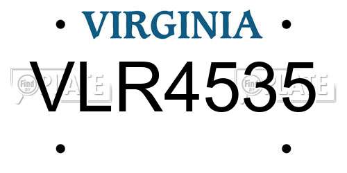 VLR4535 Virginia License Plate