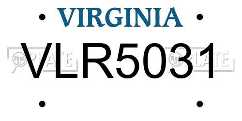 VLR5031 Virginia License Plate