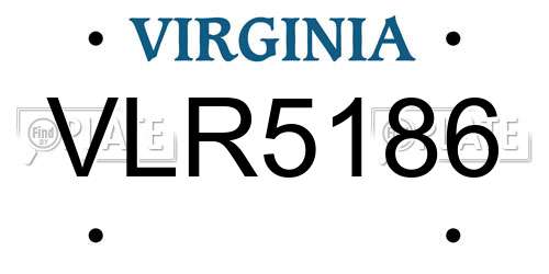 VLR5186 Virginia License Plate