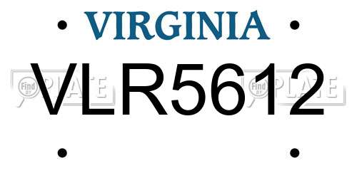 VLR5612 Virginia License Plate