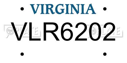 VLR6202 Virginia License Plate