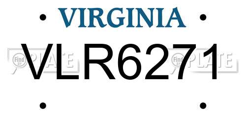 VLR6271 Virginia License Plate