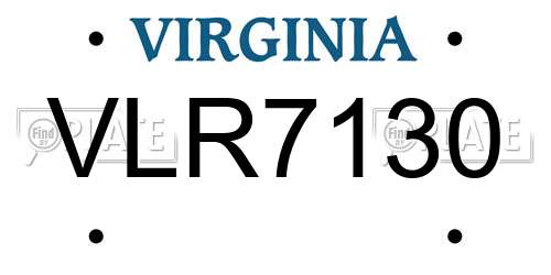 VLR7130 Virginia License Plate