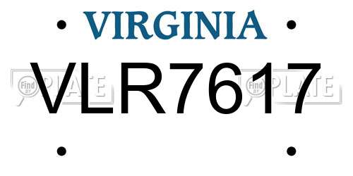 VLR7617 Virginia License Plate