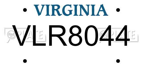 VLR8044 Virginia License Plate