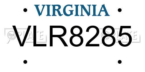 VLR8285 Virginia License Plate