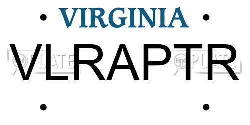 VLRAPTR Virginia License Plate