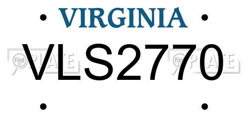VLS2770 Virginia License Plate