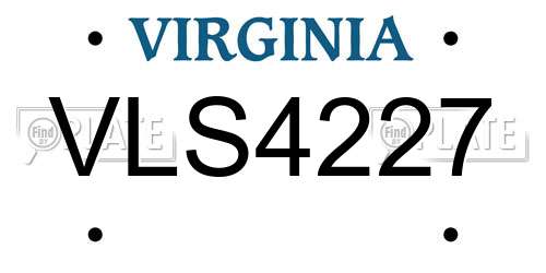 VLS4227 Virginia License Plate