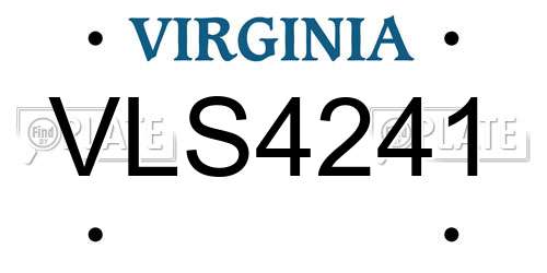 VLS4241 Virginia License Plate