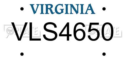 VLS4650 Virginia License Plate