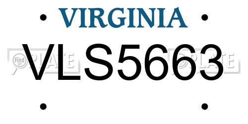VLS5663 Virginia License Plate