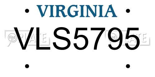 VLS5795 Virginia License Plate