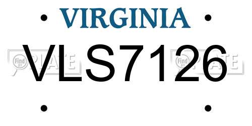 VLS7126 Virginia License Plate