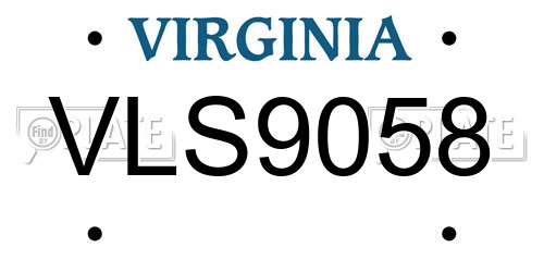 VLS9058 Virginia License Plate