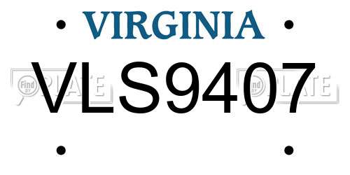 VLS9407 Virginia License Plate