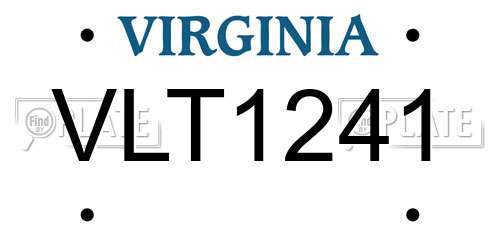 VLT1241 Virginia License Plate