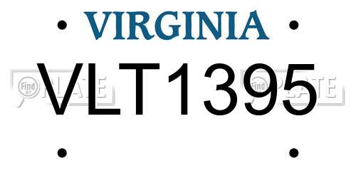 VLT1395 Virginia License Plate