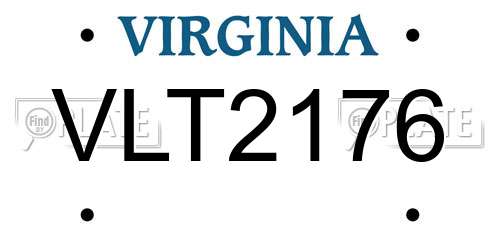 VLT2176 Virginia License Plate