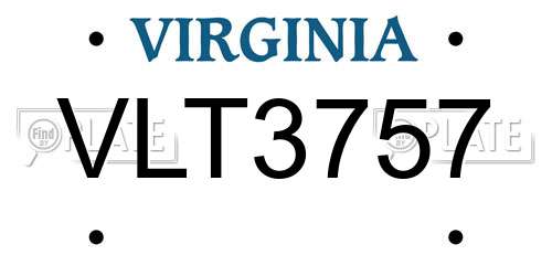 VLT3757 Virginia License Plate