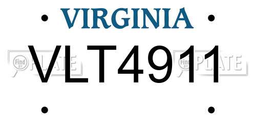 VLT4911 Virginia License Plate