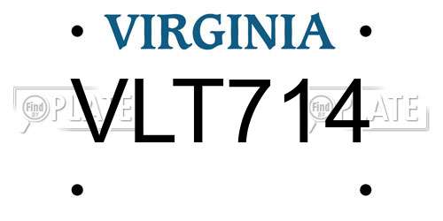 VLT714 Virginia License Plate