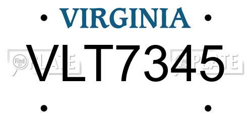 VLT7345 Virginia License Plate