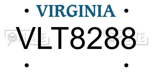 VLT8288 Virginia License Plate