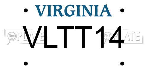 VLTT14 Virginia License Plate