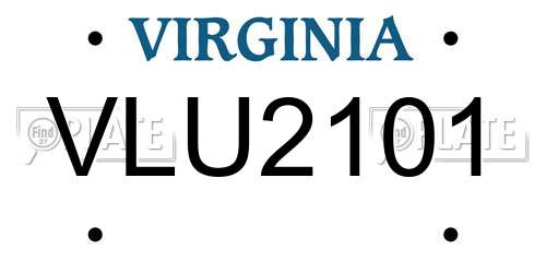 VLU2101 Virginia License Plate