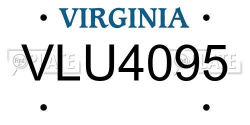 VLU4095 Virginia License Plate