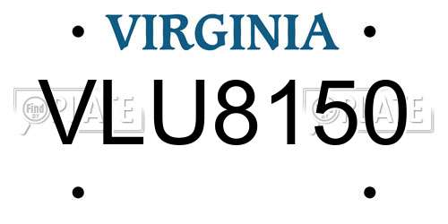 VLU8150 Virginia License Plate