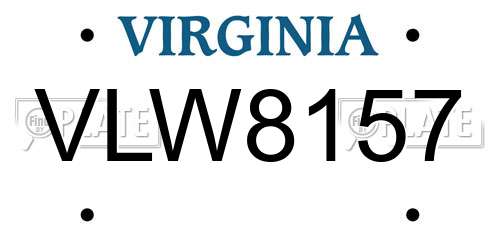 VLW8157 Virginia License Plate