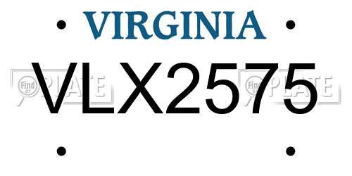 VLX2575 Virginia License Plate