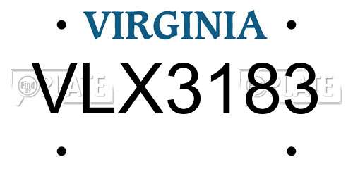 VLX3183 Virginia License Plate