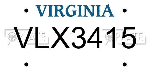 VLX3415 Virginia License Plate