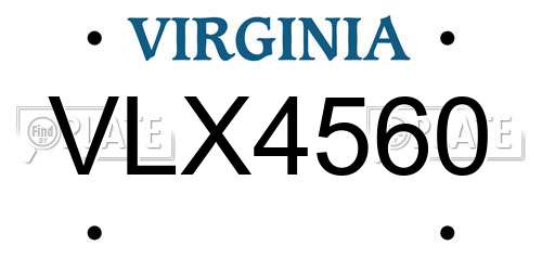 VLX4560 Virginia License Plate