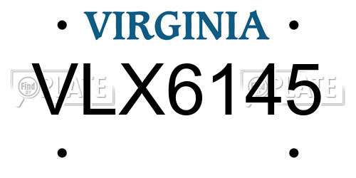 VLX6145 Virginia License Plate